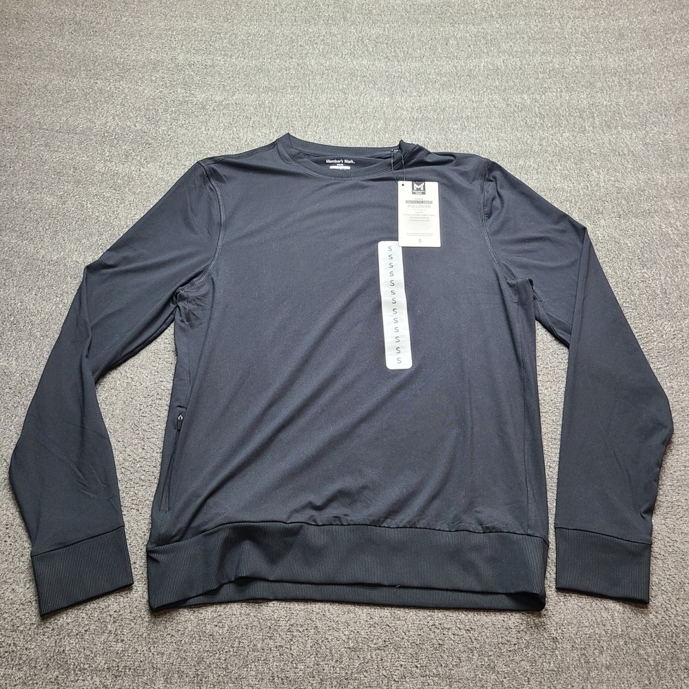 Member's‎ Mark Favorite Soft Pullover Mens S Black Moisture Wicking Athleisure